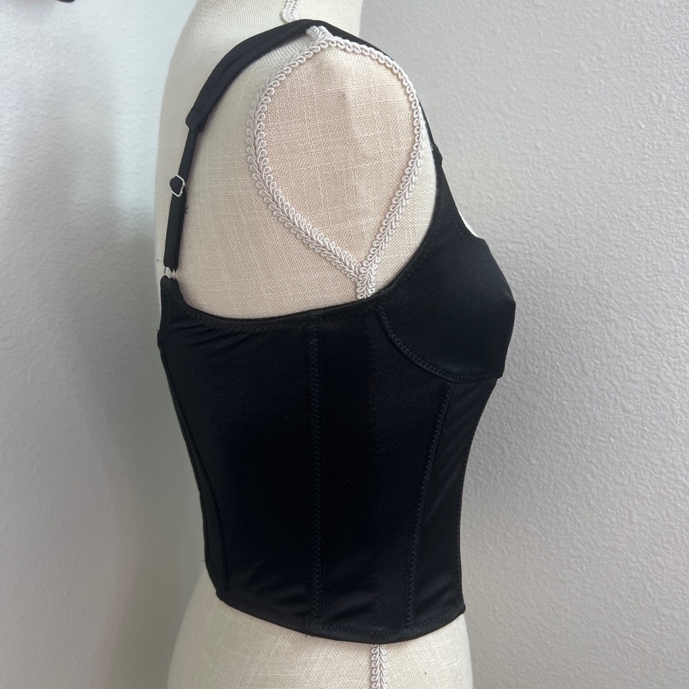 NWT Out from Under by Urban Outfitters Pillowtalk Black Satin Corset Top 🖤 - Picture 3 of 5